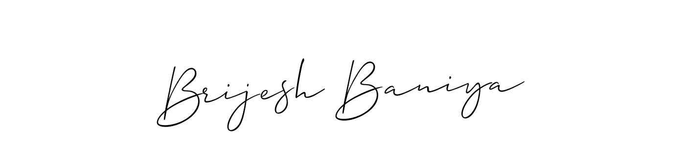 How to Draw Brijesh Baniya signature style? Allison_Script is a latest design signature styles for name Brijesh Baniya. Brijesh Baniya signature style 2 images and pictures png