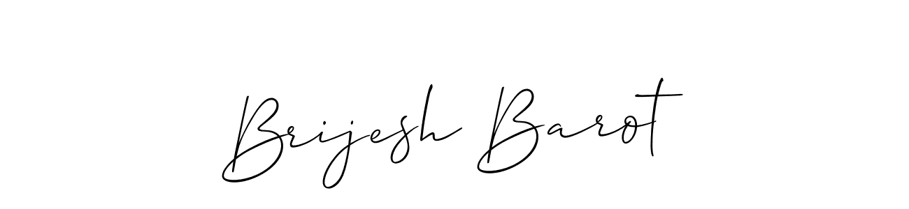 The best way (Allison_Script) to make a short signature is to pick only two or three words in your name. The name Brijesh Barot include a total of six letters. For converting this name. Brijesh Barot signature style 2 images and pictures png