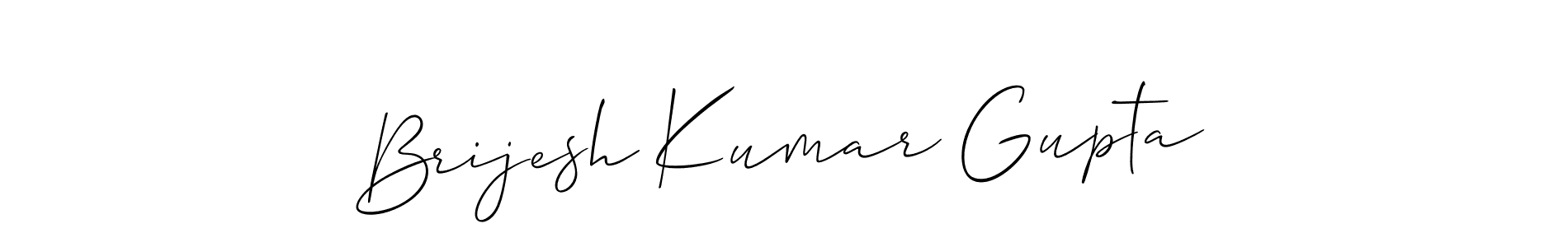 The best way (Allison_Script) to make a short signature is to pick only two or three words in your name. The name Brijesh Kumar Gupta include a total of six letters. For converting this name. Brijesh Kumar Gupta signature style 2 images and pictures png