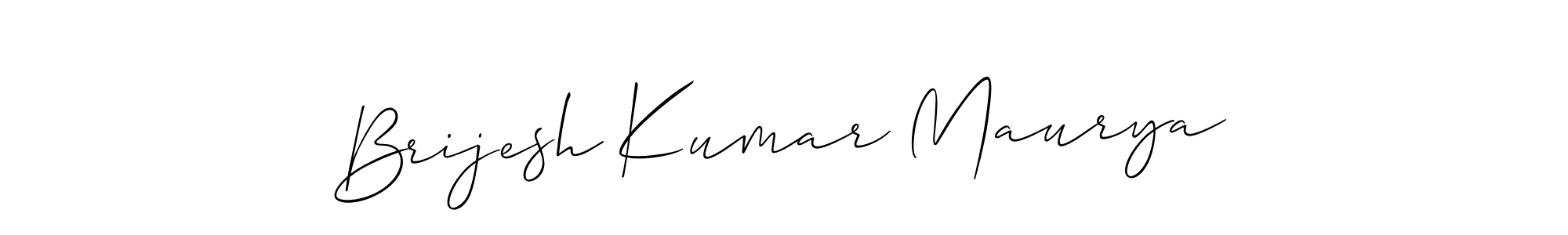 The best way (Allison_Script) to make a short signature is to pick only two or three words in your name. The name Brijesh Kumar Maurya include a total of six letters. For converting this name. Brijesh Kumar Maurya signature style 2 images and pictures png