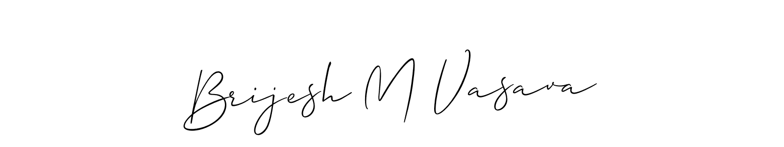 How to make Brijesh M Vasava name signature. Use Allison_Script style for creating short signs online. This is the latest handwritten sign. Brijesh M Vasava signature style 2 images and pictures png