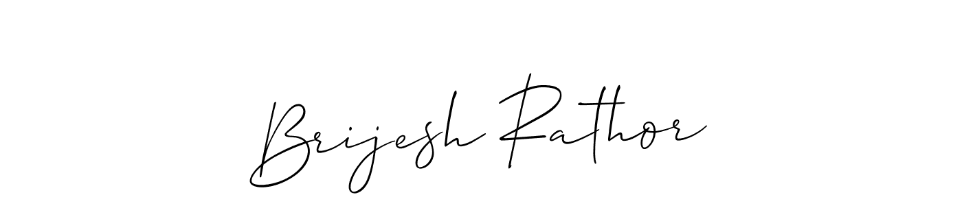 Allison_Script is a professional signature style that is perfect for those who want to add a touch of class to their signature. It is also a great choice for those who want to make their signature more unique. Get Brijesh Rathor name to fancy signature for free. Brijesh Rathor signature style 2 images and pictures png