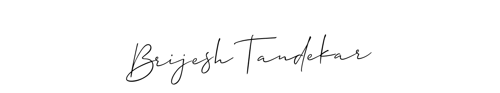 Use a signature maker to create a handwritten signature online. With this signature software, you can design (Allison_Script) your own signature for name Brijesh Tandekar. Brijesh Tandekar signature style 2 images and pictures png
