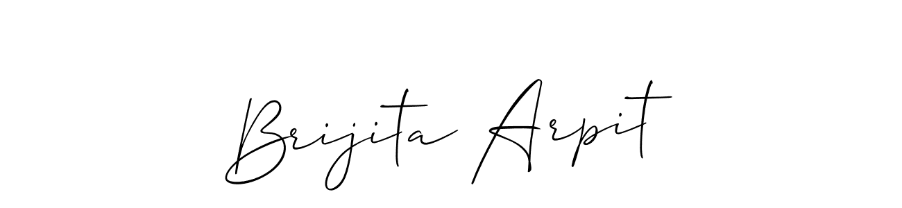 How to Draw Brijita Arpit signature style? Allison_Script is a latest design signature styles for name Brijita Arpit. Brijita Arpit signature style 2 images and pictures png