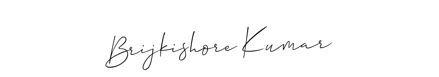 You should practise on your own different ways (Allison_Script) to write your name (Brijkishore Kumar) in signature. don't let someone else do it for you. Brijkishore Kumar signature style 2 images and pictures png