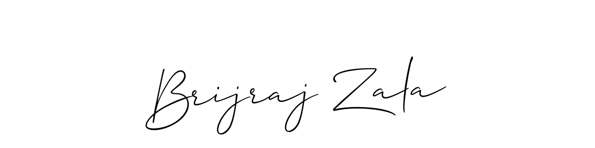 The best way (Allison_Script) to make a short signature is to pick only two or three words in your name. The name Brijraj Zala include a total of six letters. For converting this name. Brijraj Zala signature style 2 images and pictures png