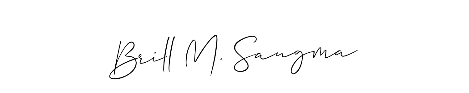 Also You can easily find your signature by using the search form. We will create Brill M. Sangma name handwritten signature images for you free of cost using Allison_Script sign style. Brill M. Sangma signature style 2 images and pictures png