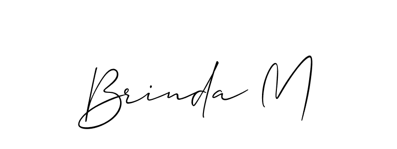 Design your own signature with our free online signature maker. With this signature software, you can create a handwritten (Allison_Script) signature for name Brinda M. Brinda M signature style 2 images and pictures png