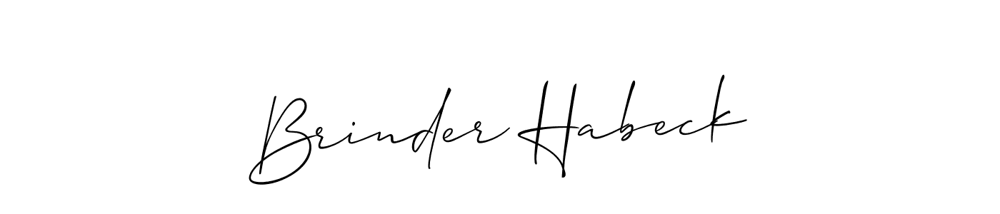 Brinder Habeck stylish signature style. Best Handwritten Sign (Allison_Script) for my name. Handwritten Signature Collection Ideas for my name Brinder Habeck. Brinder Habeck signature style 2 images and pictures png