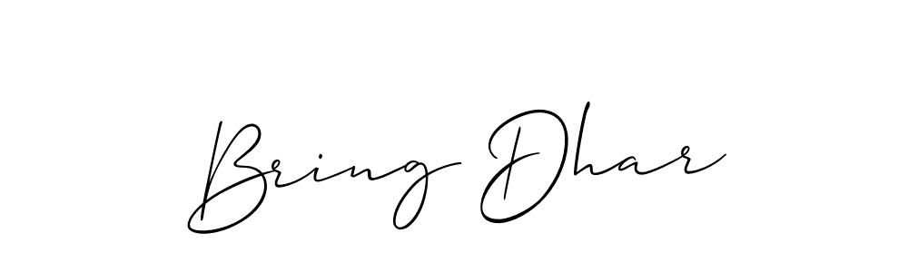 Use a signature maker to create a handwritten signature online. With this signature software, you can design (Allison_Script) your own signature for name Bring Dhar. Bring Dhar signature style 2 images and pictures png