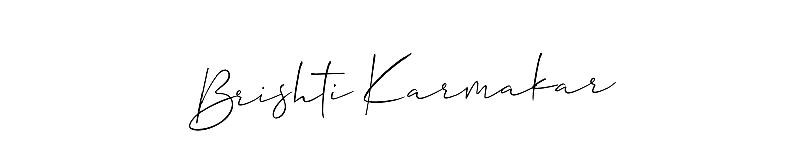 Brishti Karmakar stylish signature style. Best Handwritten Sign (Allison_Script) for my name. Handwritten Signature Collection Ideas for my name Brishti Karmakar. Brishti Karmakar signature style 2 images and pictures png