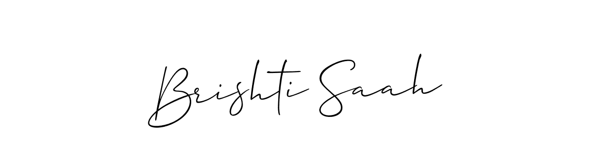 Brishti Saah stylish signature style. Best Handwritten Sign (Allison_Script) for my name. Handwritten Signature Collection Ideas for my name Brishti Saah. Brishti Saah signature style 2 images and pictures png