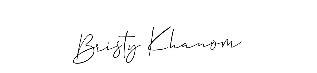 Similarly Allison_Script is the best handwritten signature design. Signature creator online .You can use it as an online autograph creator for name Bristy Khanom. Bristy Khanom signature style 2 images and pictures png