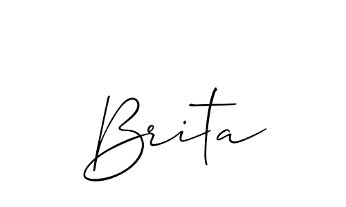 How to make Brita name signature. Use Allison_Script style for creating short signs online. This is the latest handwritten sign. Brita signature style 2 images and pictures png