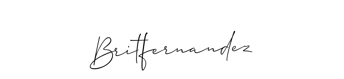 How to make Britfernandez name signature. Use Allison_Script style for creating short signs online. This is the latest handwritten sign. Britfernandez signature style 2 images and pictures png