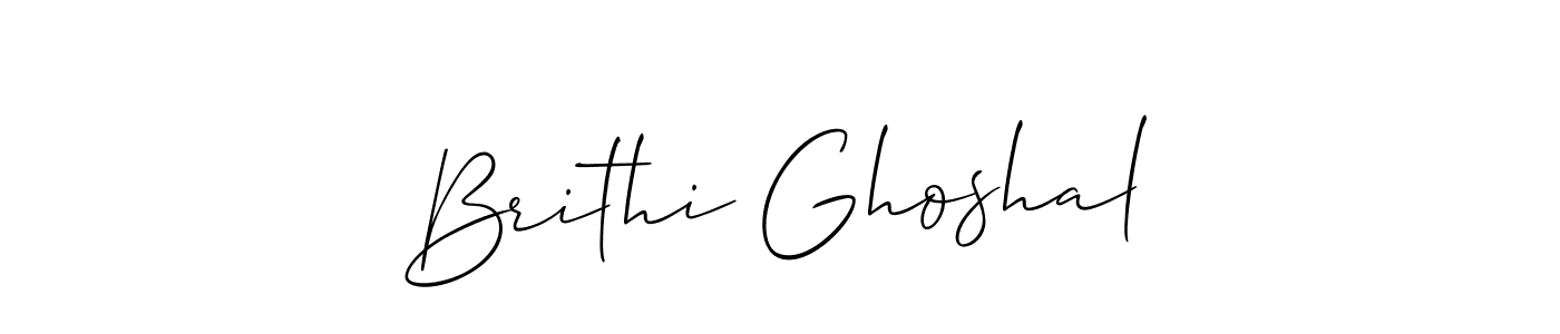 Use a signature maker to create a handwritten signature online. With this signature software, you can design (Allison_Script) your own signature for name Brithi Ghoshal. Brithi Ghoshal signature style 2 images and pictures png