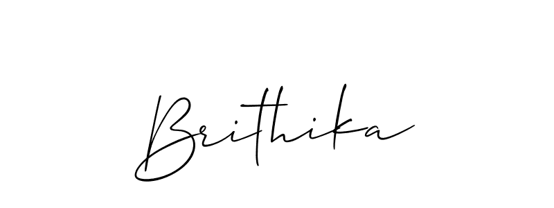 It looks lik you need a new signature style for name Brithika. Design unique handwritten (Allison_Script) signature with our free signature maker in just a few clicks. Brithika signature style 2 images and pictures png