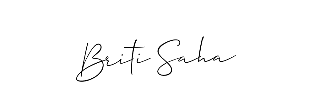 How to make Briti Saha name signature. Use Allison_Script style for creating short signs online. This is the latest handwritten sign. Briti Saha signature style 2 images and pictures png