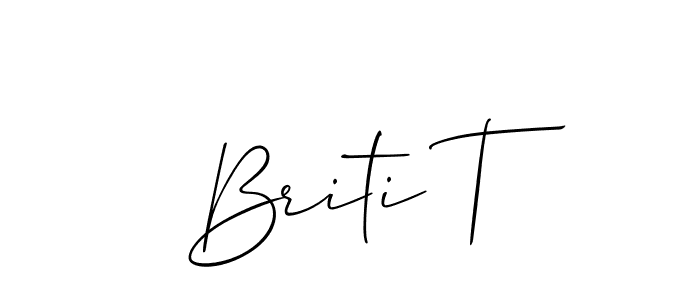 Make a beautiful signature design for name Briti T. With this signature (Allison_Script) style, you can create a handwritten signature for free. Briti T signature style 2 images and pictures png