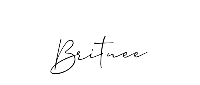 Design your own signature with our free online signature maker. With this signature software, you can create a handwritten (Allison_Script) signature for name Britnee. Britnee signature style 2 images and pictures png