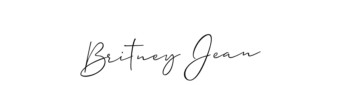 How to make Britney Jean name signature. Use Allison_Script style for creating short signs online. This is the latest handwritten sign. Britney Jean signature style 2 images and pictures png