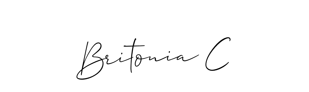 How to make Britonia C signature? Allison_Script is a professional autograph style. Create handwritten signature for Britonia C name. Britonia C signature style 2 images and pictures png