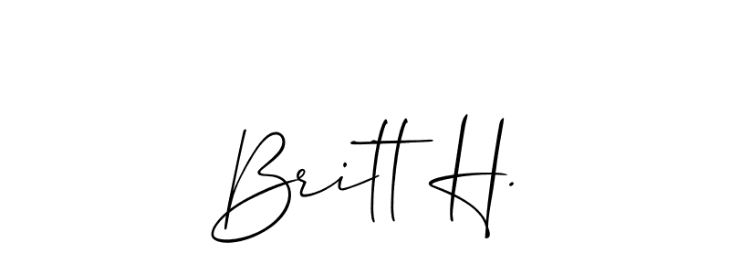 if you are searching for the best signature style for your name Britt H.. so please give up your signature search. here we have designed multiple signature styles  using Allison_Script. Britt H. signature style 2 images and pictures png