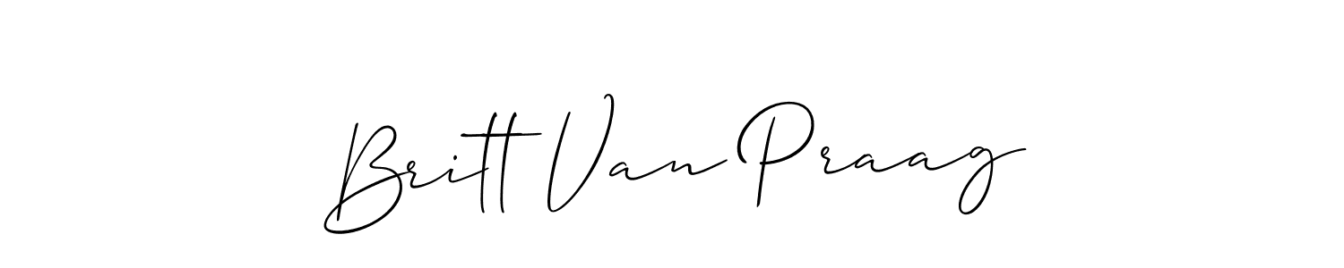 Britt Van Praag stylish signature style. Best Handwritten Sign (Allison_Script) for my name. Handwritten Signature Collection Ideas for my name Britt Van Praag. Britt Van Praag signature style 2 images and pictures png