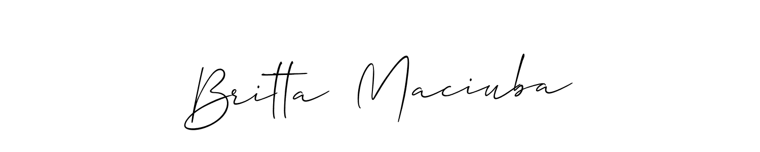 See photos of Britta  Maciuba official signature by Spectra . Check more albums & portfolios. Read reviews & check more about Allison_Script font. Britta  Maciuba signature style 2 images and pictures png