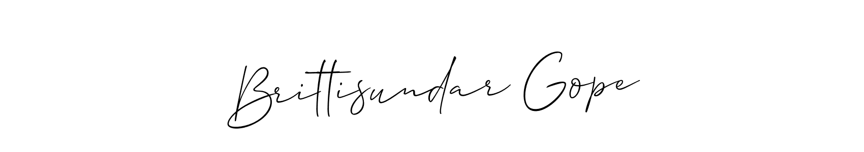 Brittisundar Gope stylish signature style. Best Handwritten Sign (Allison_Script) for my name. Handwritten Signature Collection Ideas for my name Brittisundar Gope. Brittisundar Gope signature style 2 images and pictures png