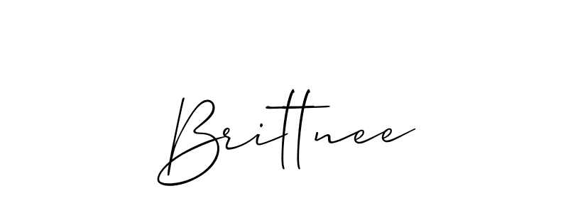 How to make Brittnee signature? Allison_Script is a professional autograph style. Create handwritten signature for Brittnee name. Brittnee signature style 2 images and pictures png