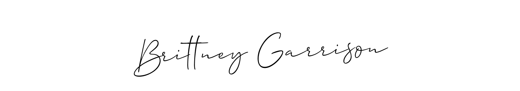 Make a short Brittney Garrison signature style. Manage your documents anywhere anytime using Allison_Script. Create and add eSignatures, submit forms, share and send files easily. Brittney Garrison signature style 2 images and pictures png