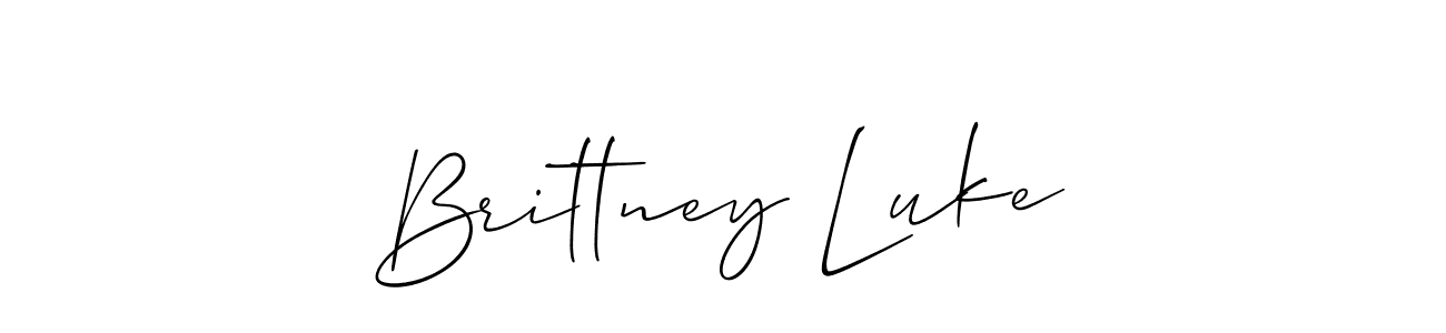 Allison_Script is a professional signature style that is perfect for those who want to add a touch of class to their signature. It is also a great choice for those who want to make their signature more unique. Get Brittney Luke name to fancy signature for free. Brittney Luke signature style 2 images and pictures png
