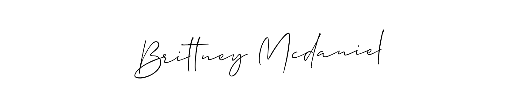 Create a beautiful signature design for name Brittney Mcdaniel. With this signature (Allison_Script) fonts, you can make a handwritten signature for free. Brittney Mcdaniel signature style 2 images and pictures png
