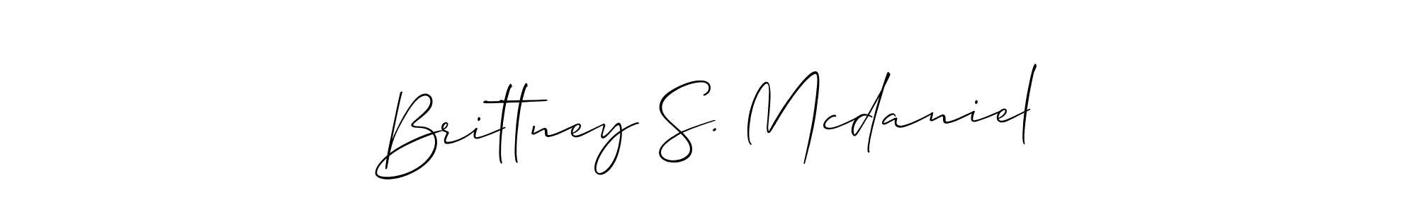 Allison_Script is a professional signature style that is perfect for those who want to add a touch of class to their signature. It is also a great choice for those who want to make their signature more unique. Get Brittney S. Mcdaniel name to fancy signature for free. Brittney S. Mcdaniel signature style 2 images and pictures png