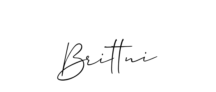 The best way (Allison_Script) to make a short signature is to pick only two or three words in your name. The name Brittni include a total of six letters. For converting this name. Brittni signature style 2 images and pictures png
