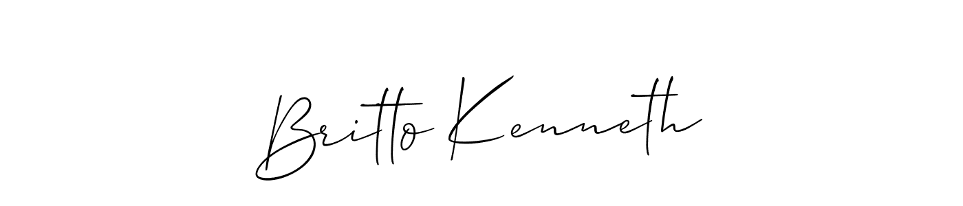 How to make Britto Kenneth name signature. Use Allison_Script style for creating short signs online. This is the latest handwritten sign. Britto Kenneth signature style 2 images and pictures png