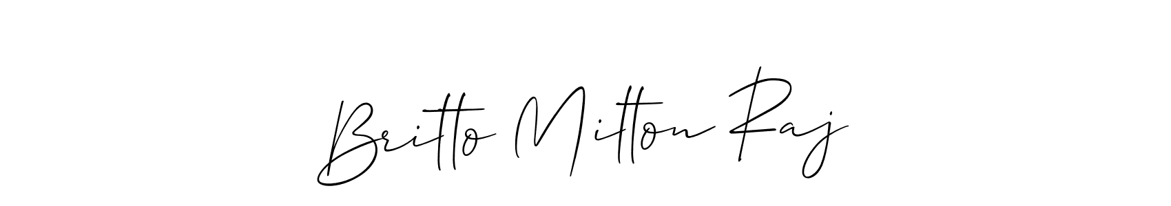 Check out images of Autograph of Britto Milton Raj name. Actor Britto Milton Raj Signature Style. Allison_Script is a professional sign style online. Britto Milton Raj signature style 2 images and pictures png