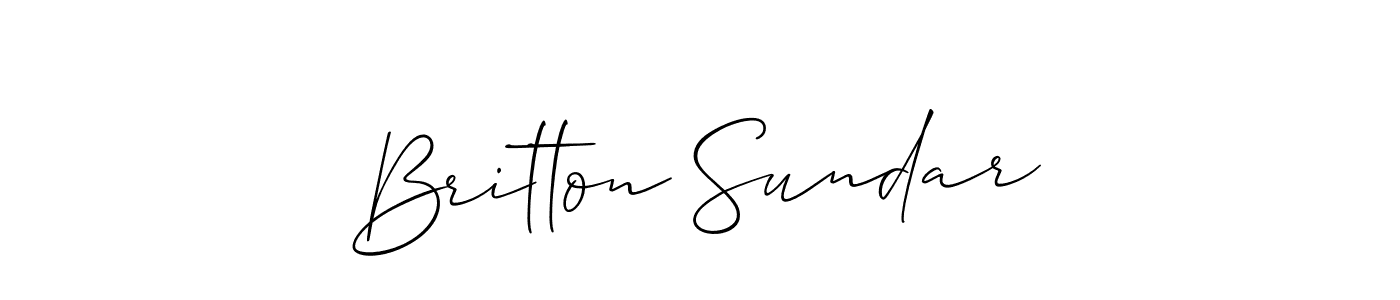 Similarly Allison_Script is the best handwritten signature design. Signature creator online .You can use it as an online autograph creator for name Britton Sundar. Britton Sundar signature style 2 images and pictures png