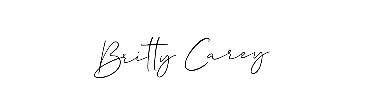 Similarly Allison_Script is the best handwritten signature design. Signature creator online .You can use it as an online autograph creator for name Britty Carey. Britty Carey signature style 2 images and pictures png