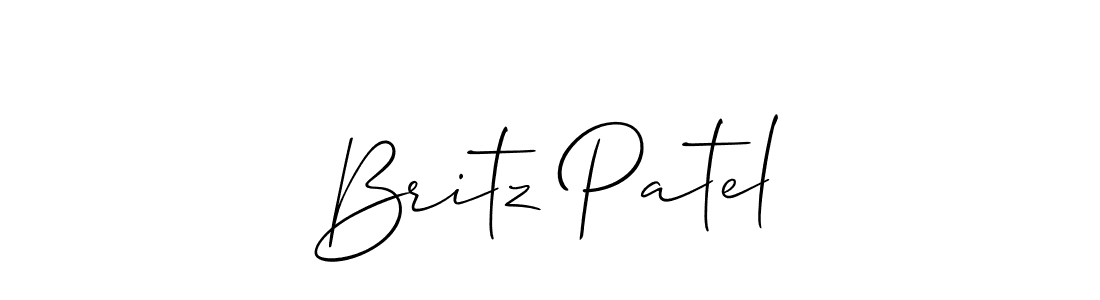 How to Draw Britz Patel signature style? Allison_Script is a latest design signature styles for name Britz Patel. Britz Patel signature style 2 images and pictures png