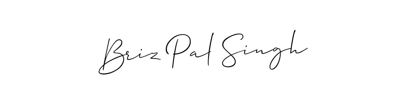 Briz Pal Singh stylish signature style. Best Handwritten Sign (Allison_Script) for my name. Handwritten Signature Collection Ideas for my name Briz Pal Singh. Briz Pal Singh signature style 2 images and pictures png