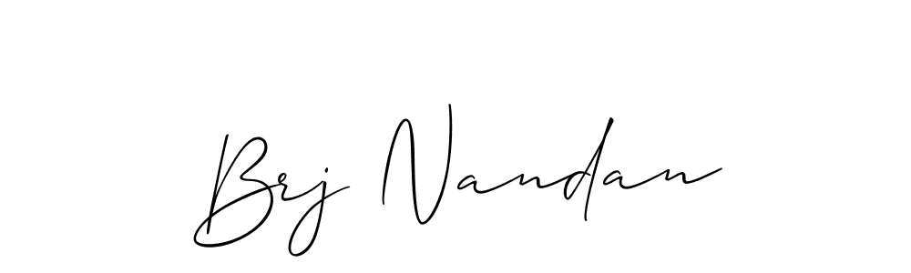 It looks lik you need a new signature style for name Brj Nandan. Design unique handwritten (Allison_Script) signature with our free signature maker in just a few clicks. Brj Nandan signature style 2 images and pictures png