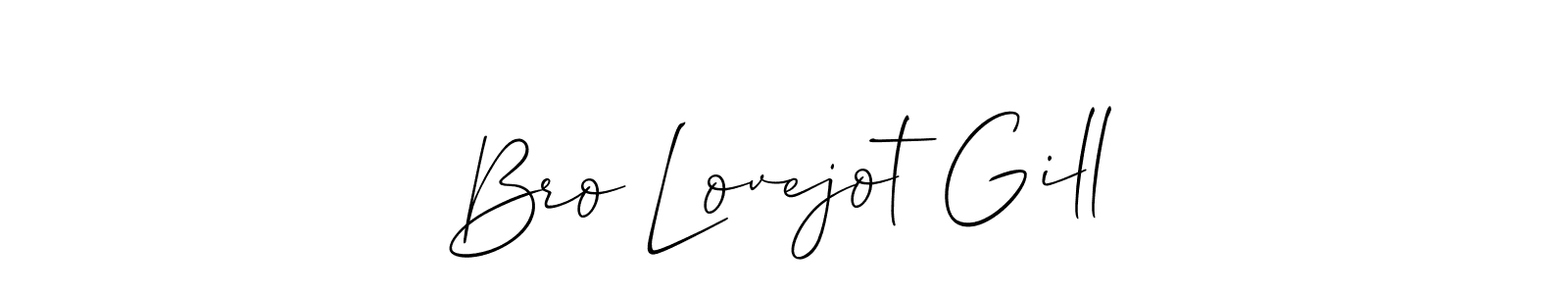 Create a beautiful signature design for name Bro Lovejot Gill. With this signature (Allison_Script) fonts, you can make a handwritten signature for free. Bro Lovejot Gill signature style 2 images and pictures png