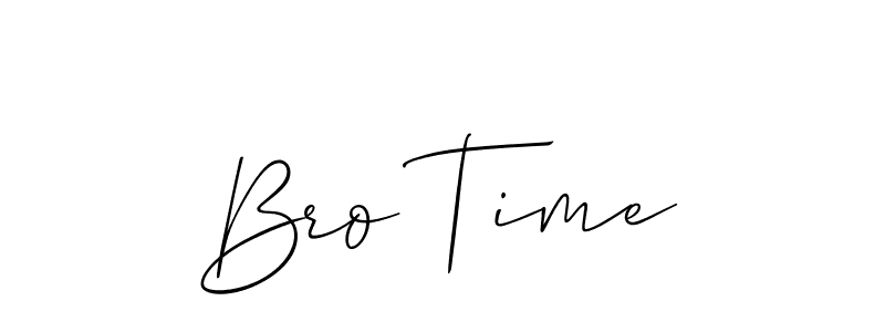 The best way (Allison_Script) to make a short signature is to pick only two or three words in your name. The name Bro Time include a total of six letters. For converting this name. Bro Time signature style 2 images and pictures png