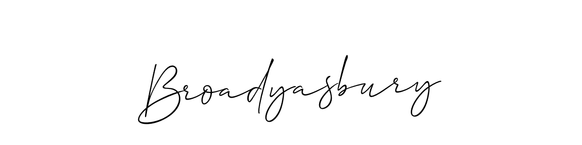 How to make Broadyasbury name signature. Use Allison_Script style for creating short signs online. This is the latest handwritten sign. Broadyasbury signature style 2 images and pictures png