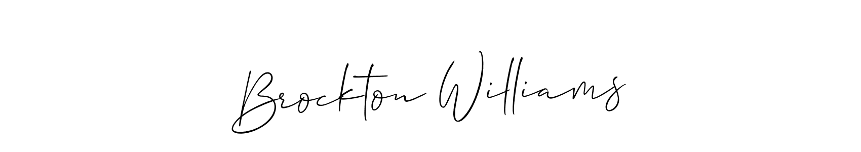 Create a beautiful signature design for name Brockton Williams. With this signature (Allison_Script) fonts, you can make a handwritten signature for free. Brockton Williams signature style 2 images and pictures png