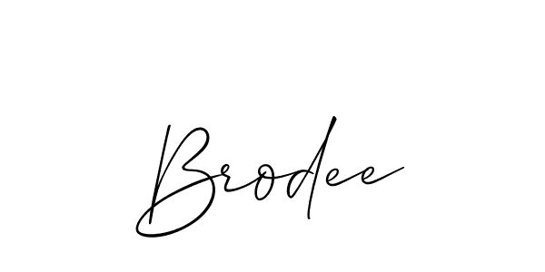 It looks lik you need a new signature style for name Brodee. Design unique handwritten (Allison_Script) signature with our free signature maker in just a few clicks. Brodee signature style 2 images and pictures png