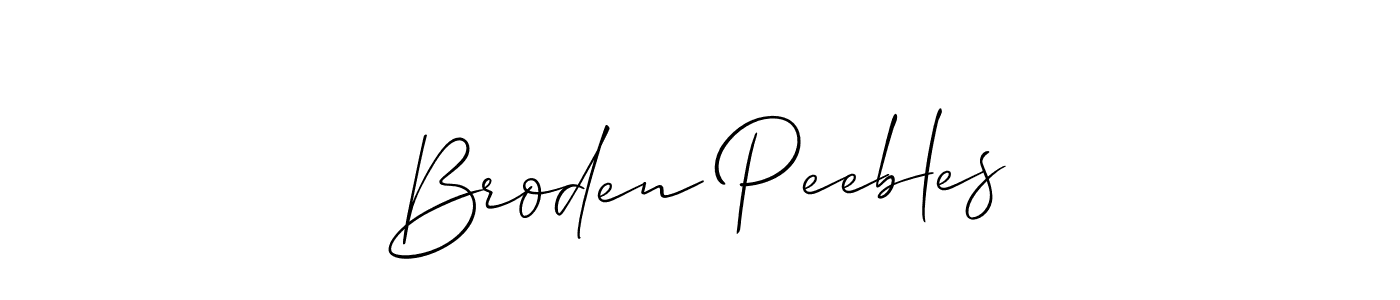 Also You can easily find your signature by using the search form. We will create Broden Peebles name handwritten signature images for you free of cost using Allison_Script sign style. Broden Peebles signature style 2 images and pictures png