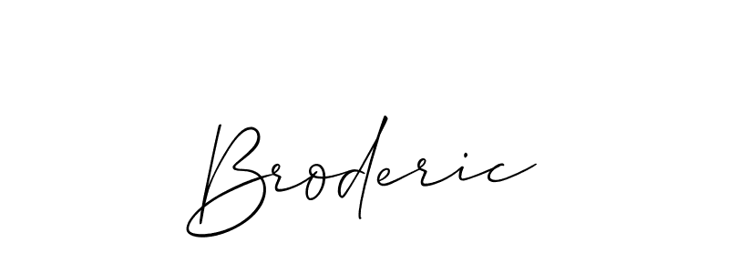 The best way (Allison_Script) to make a short signature is to pick only two or three words in your name. The name Broderic include a total of six letters. For converting this name. Broderic signature style 2 images and pictures png